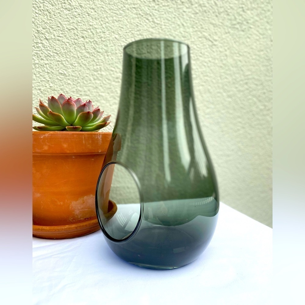 Vintage Modern Smoked Glass Terrarium Garden